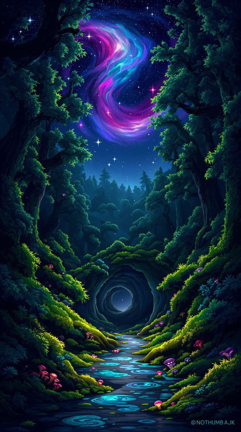 Enchanted Forest at Night