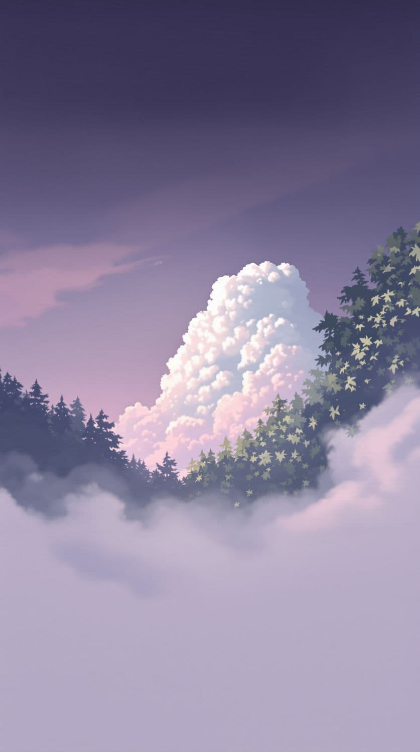 Misty Dawn Over the Forest