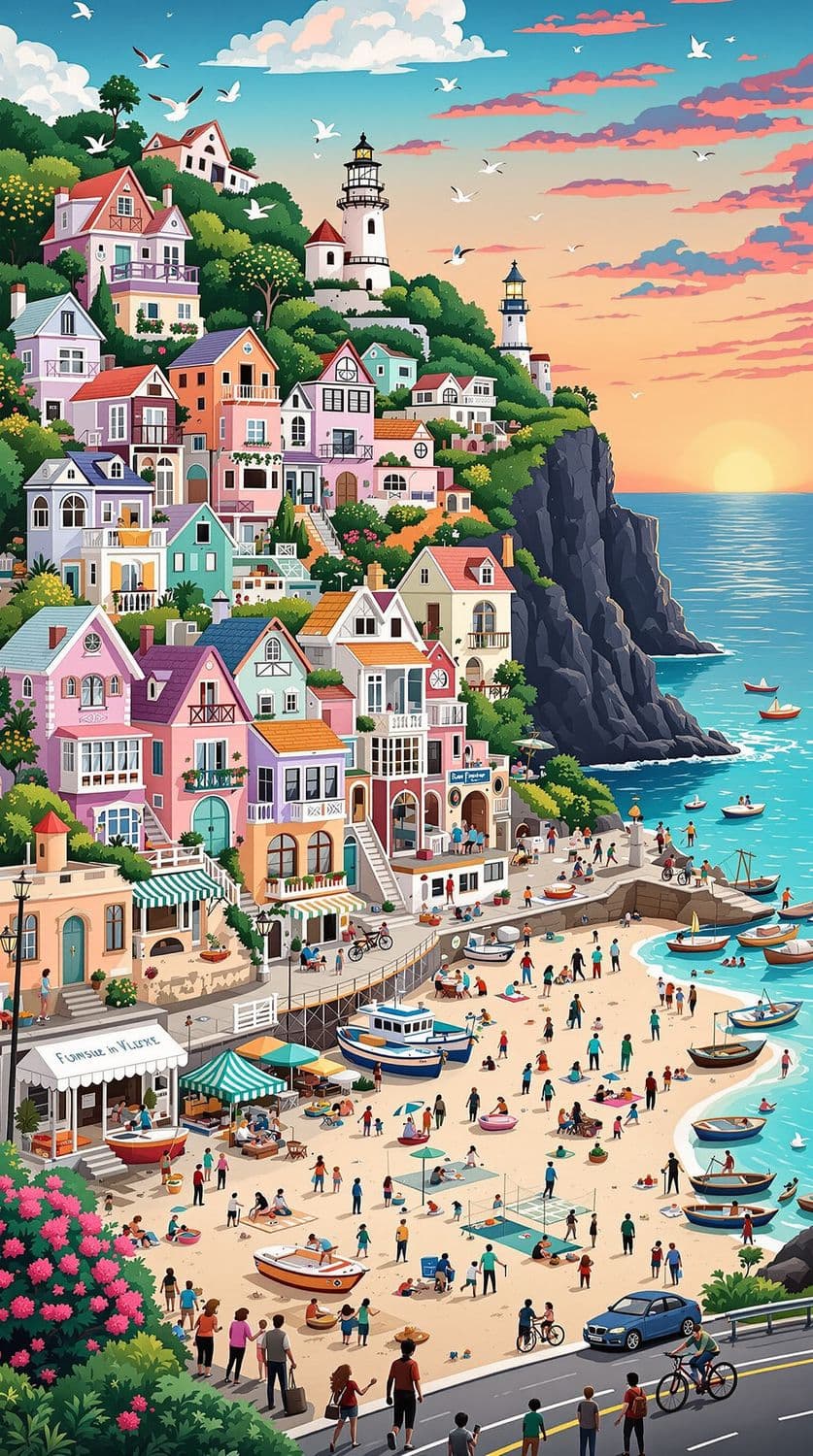 Seaside Village at Sunset