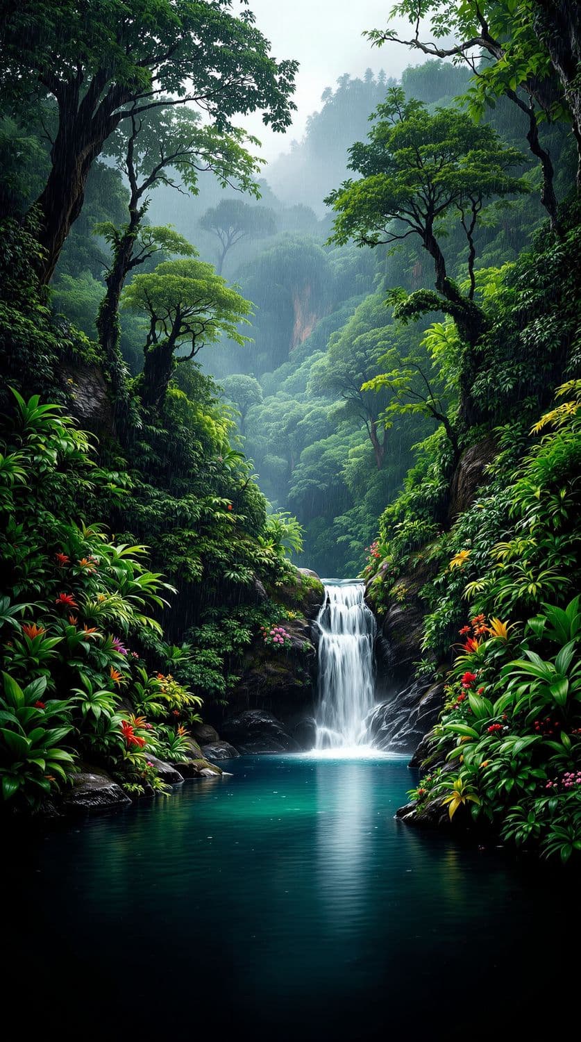 Rainy Day in Tropical Rainforest