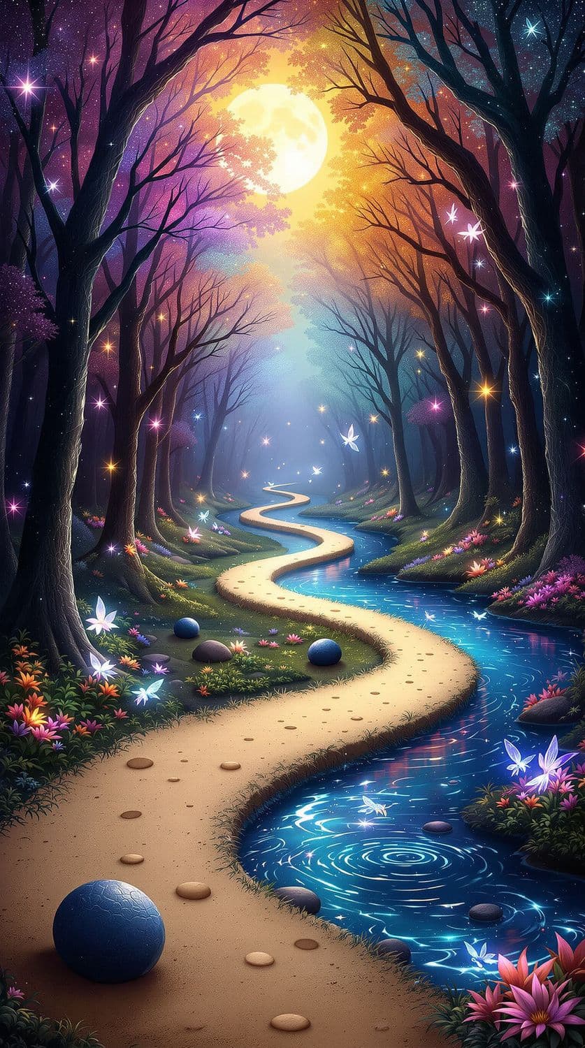 Glass Forest Under a Radiant Moon