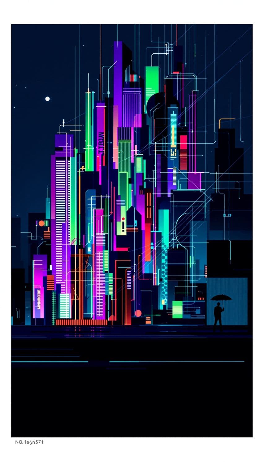 Neon Geometry Metropolis