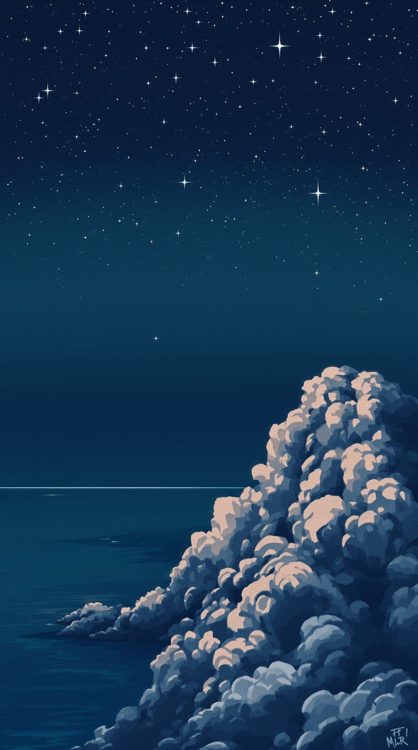 Starlit Ocean Reflection