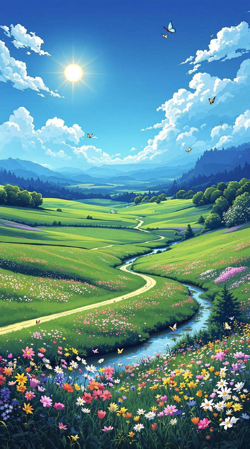 Spring Meadow in Full Bloom