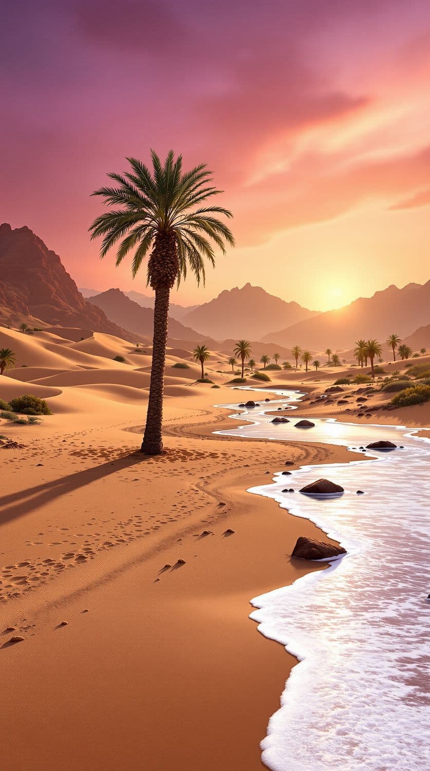 Desert Oasis at Dawn