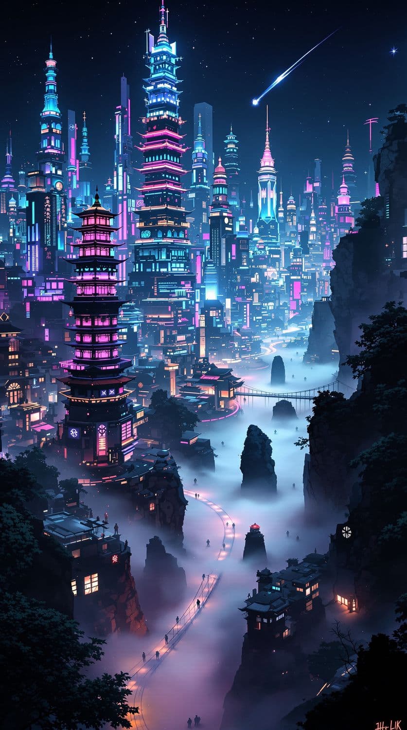 Futuristic Pagoda Metropolis