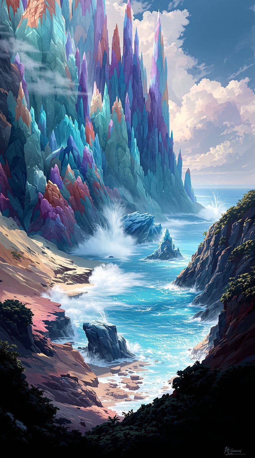 Crystalline Coastal Dreamscape