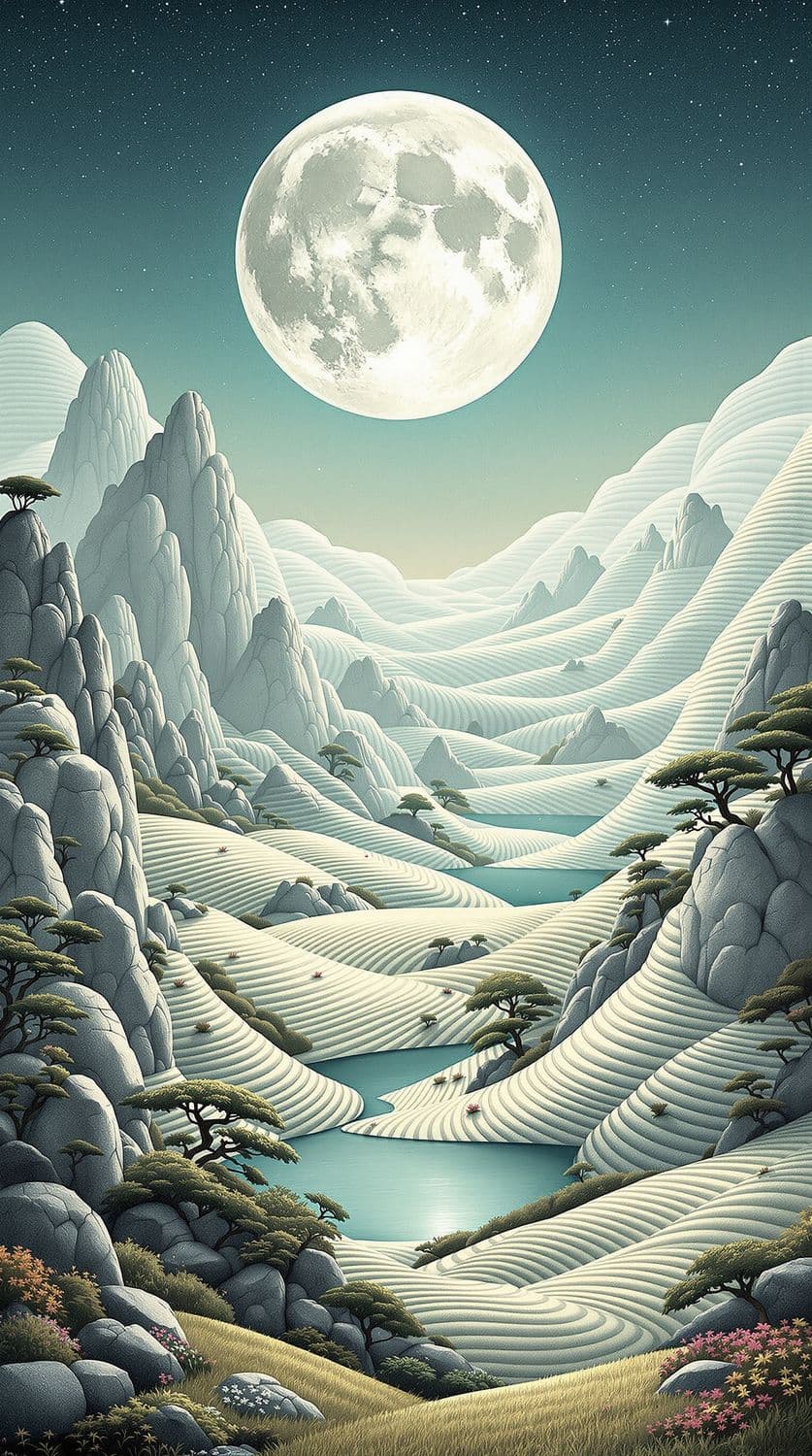 Silver Moon Over Enchanted Meadow