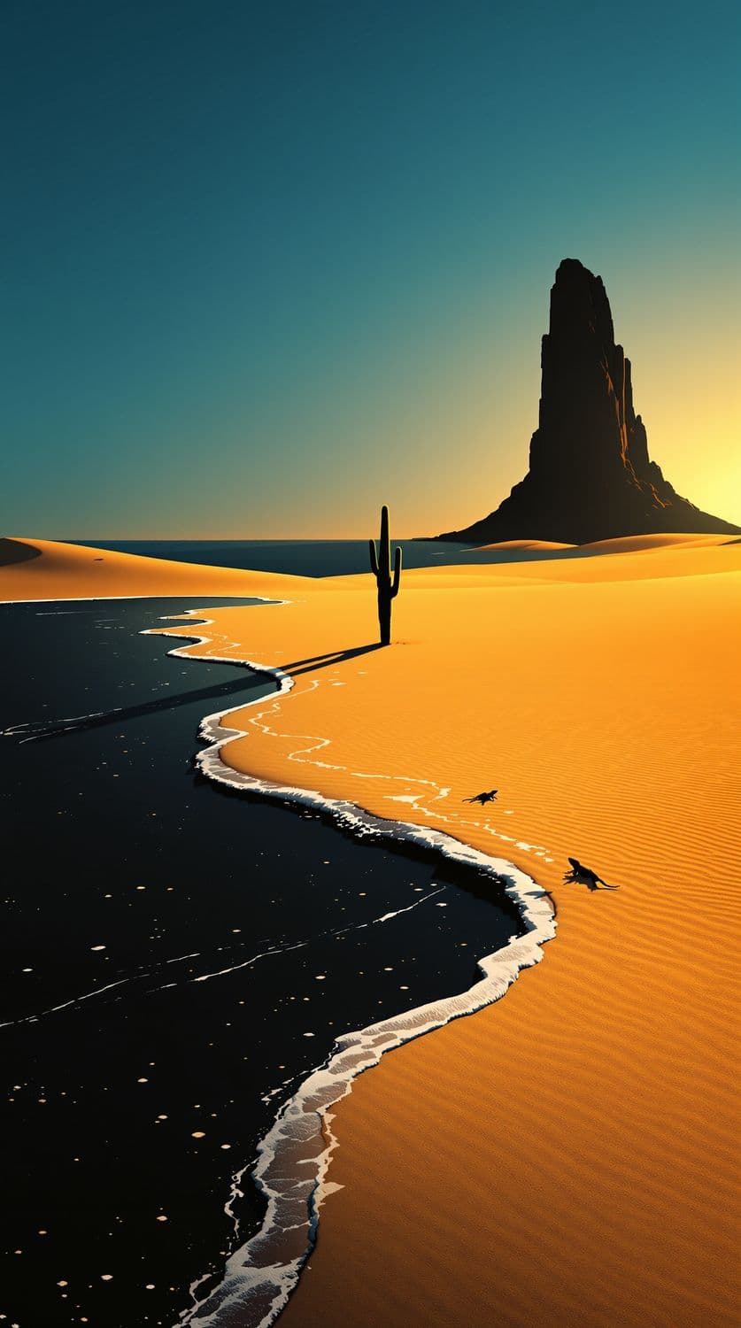 Surreal Desertscape at Sunset