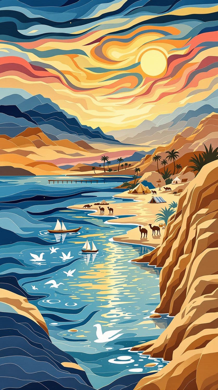 Desert Oasis at Dawn