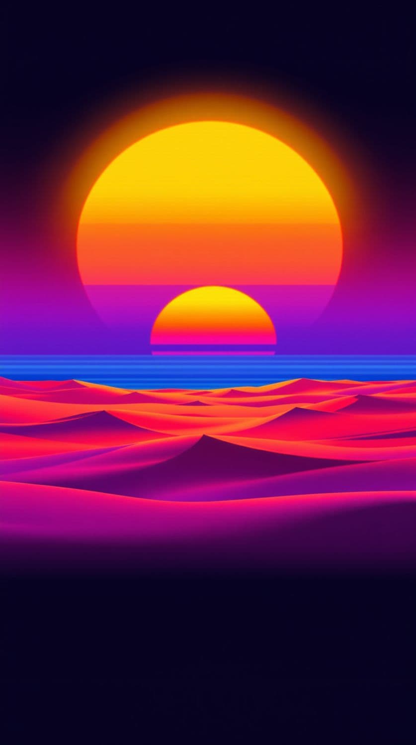 Retro-Futuristic Desert Sunset