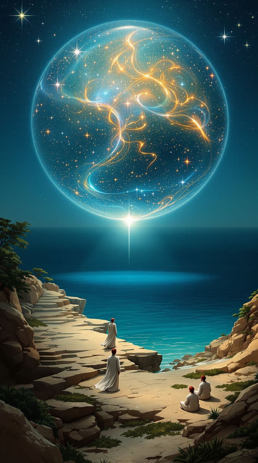 Luminous Orb Over Cerulean Waters