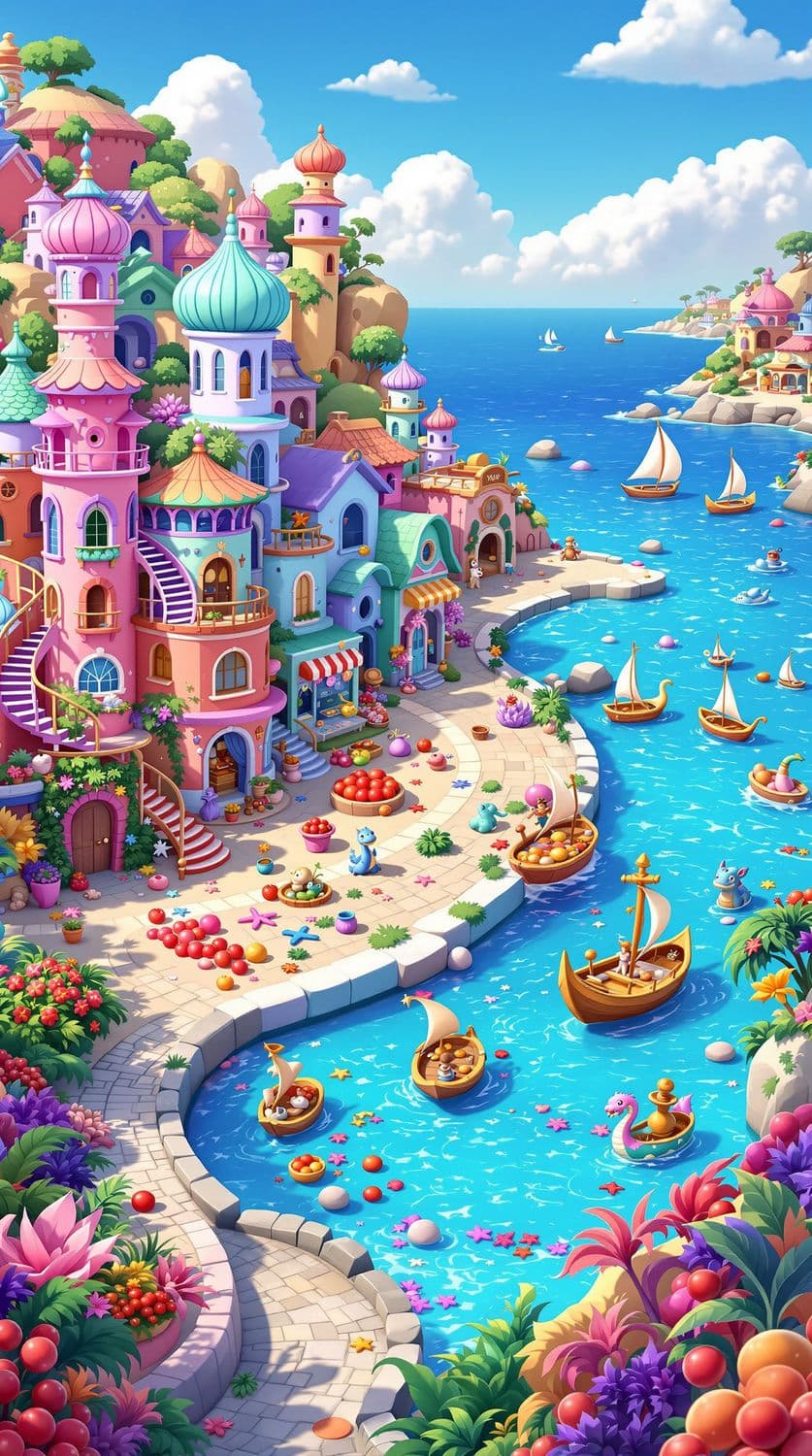 Surreal Coastal Town