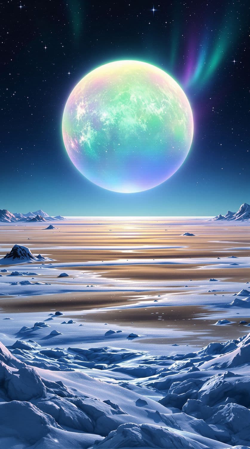 Ethereal Tundra Under Aurora