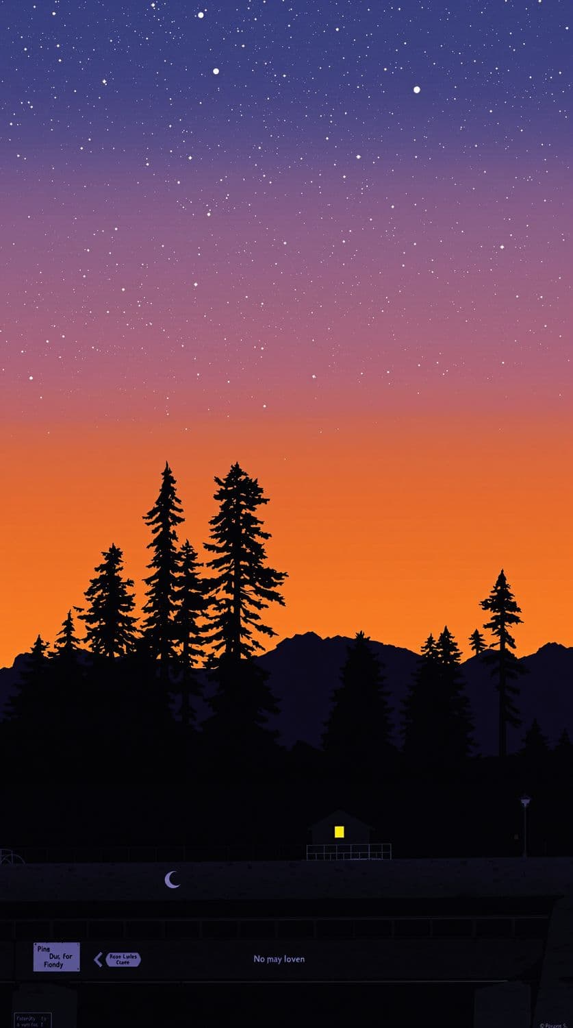 Mystical Moonlit Pines