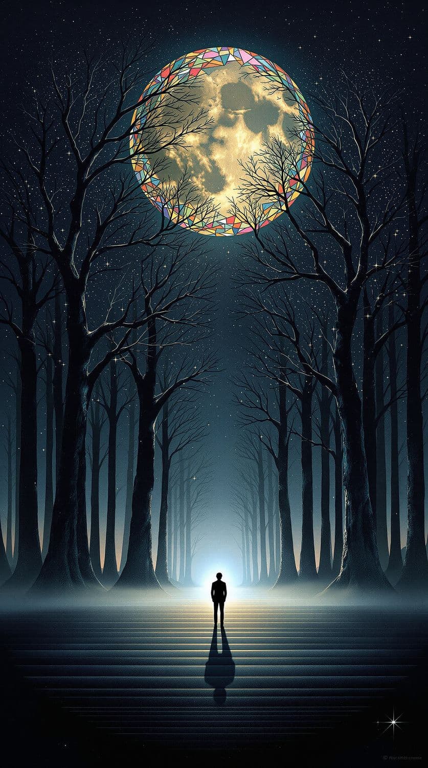 Crystal Forest Under the Stained Glass Moon