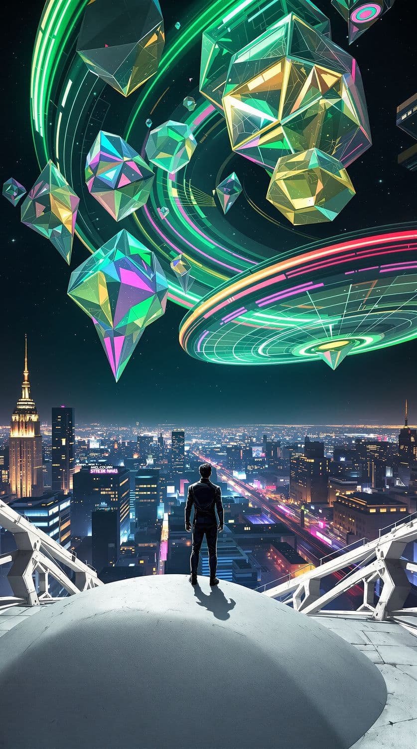 Geometric Wonders in a Neon City