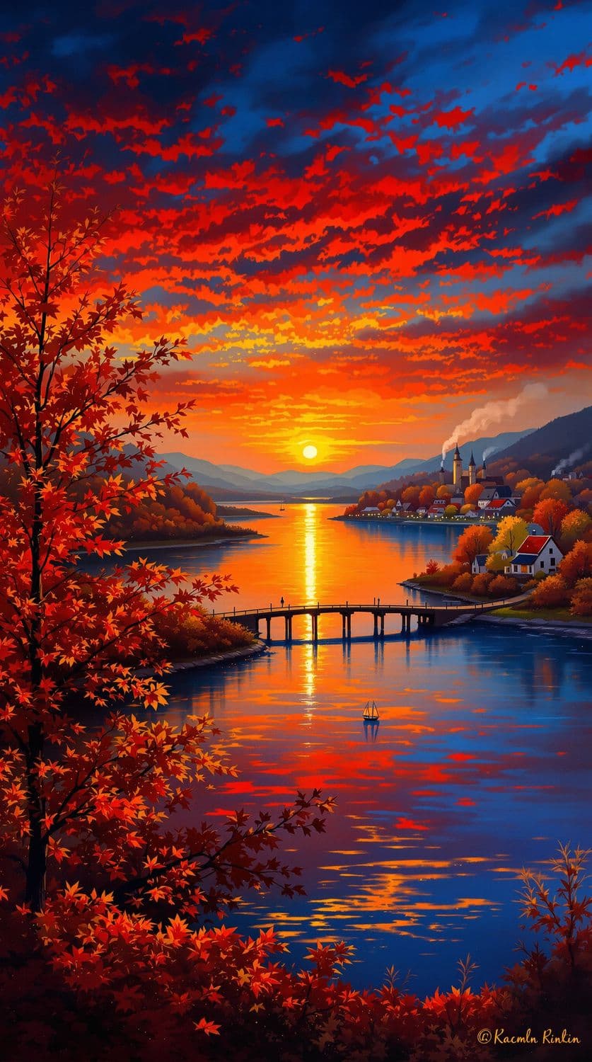 Autumn Evening by the River