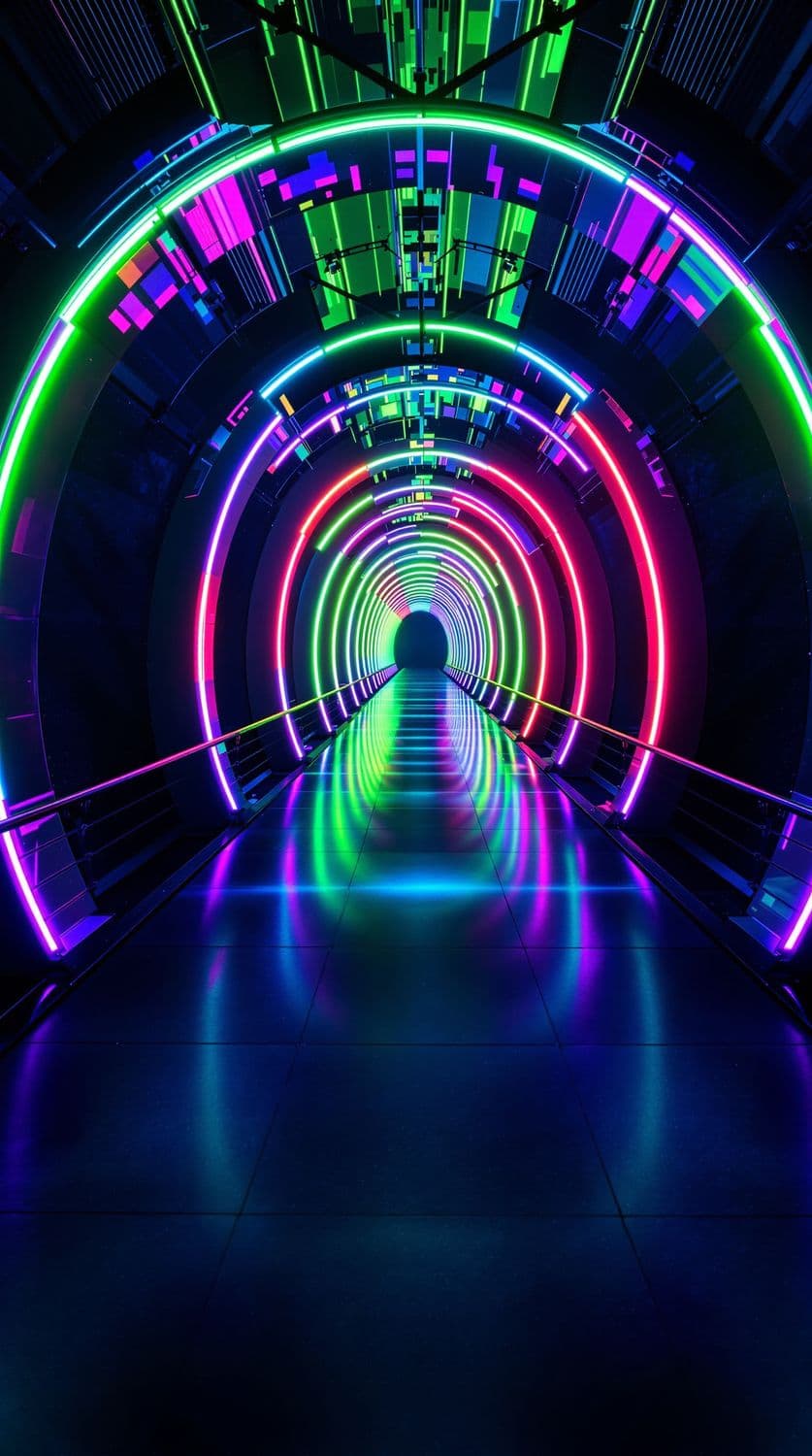 Neon Bridge Over Abyss