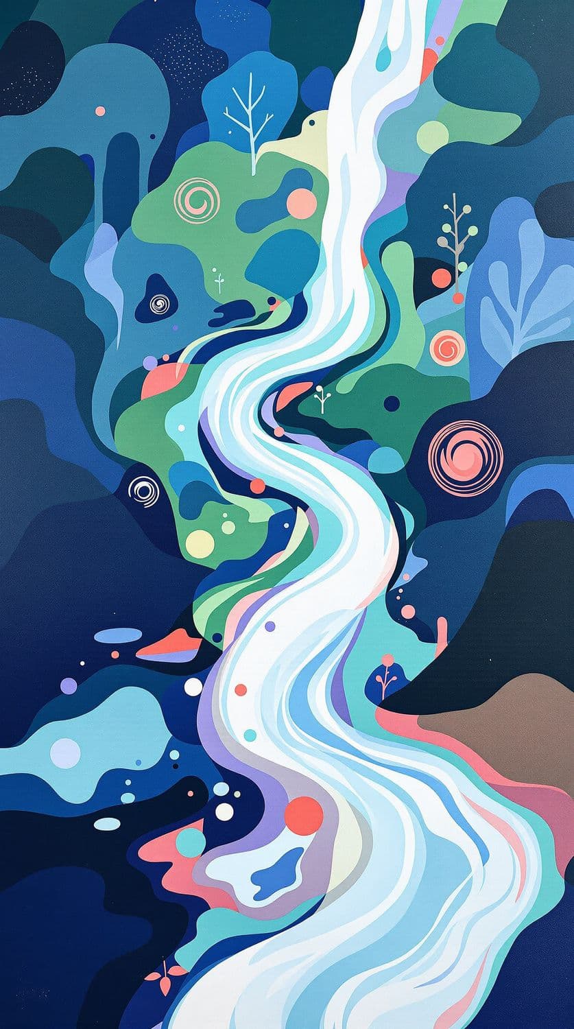 Serene River in Vibrant Forest