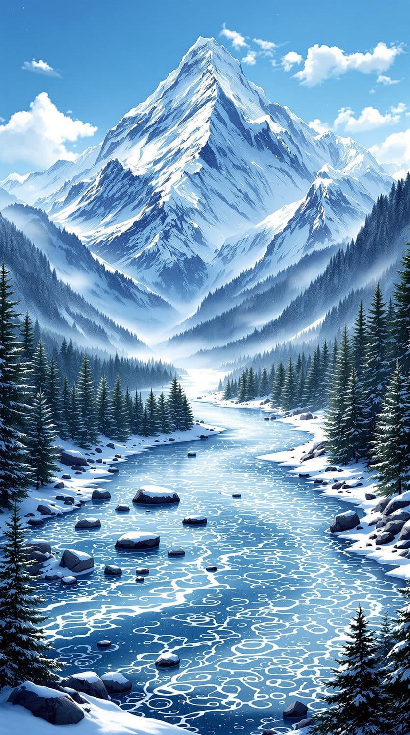 Majestic Winter Mountain