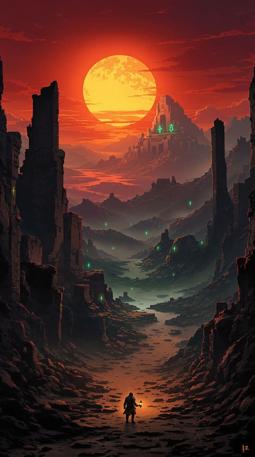 Ancient Ruins at Dusk