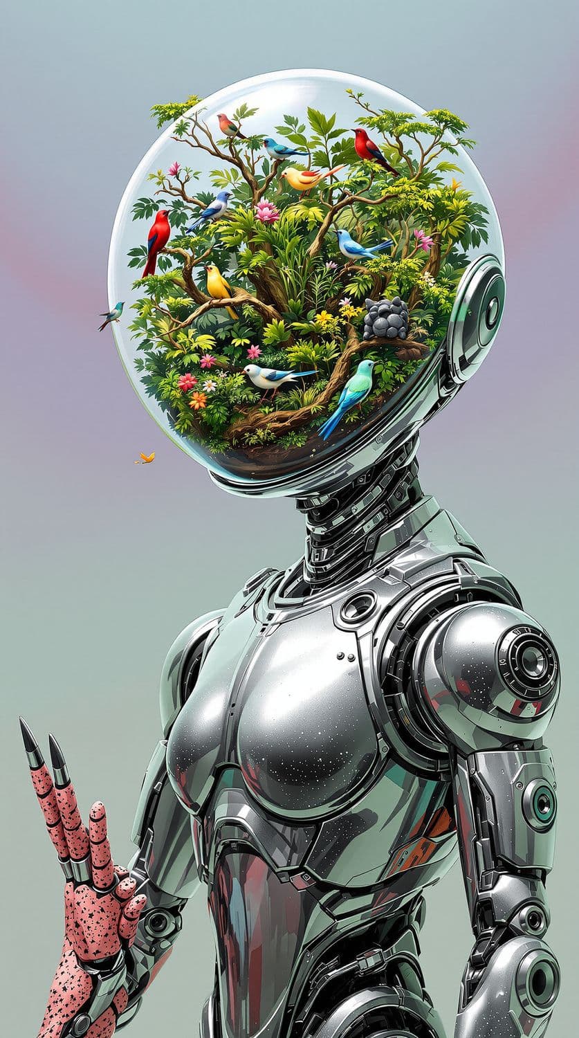 Futuristic Rainforest Robot