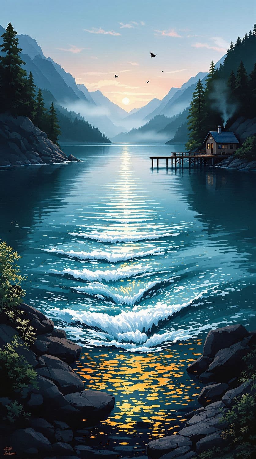 Tranquil Lakeside Dawn