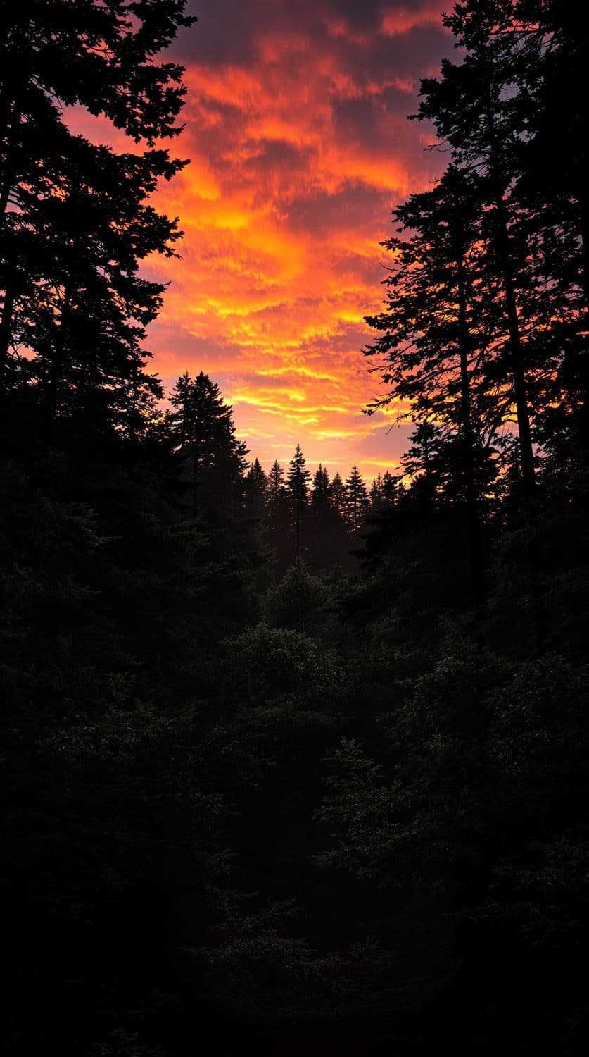 Sunset in the Forest