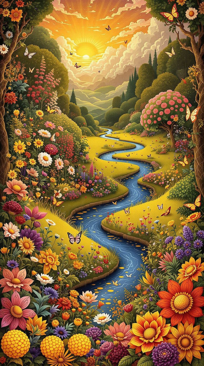 Ornate Garden at Dawn