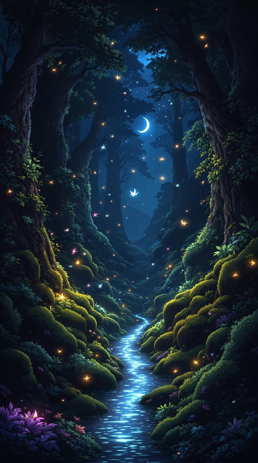 Enchanted Bioluminescent Forest