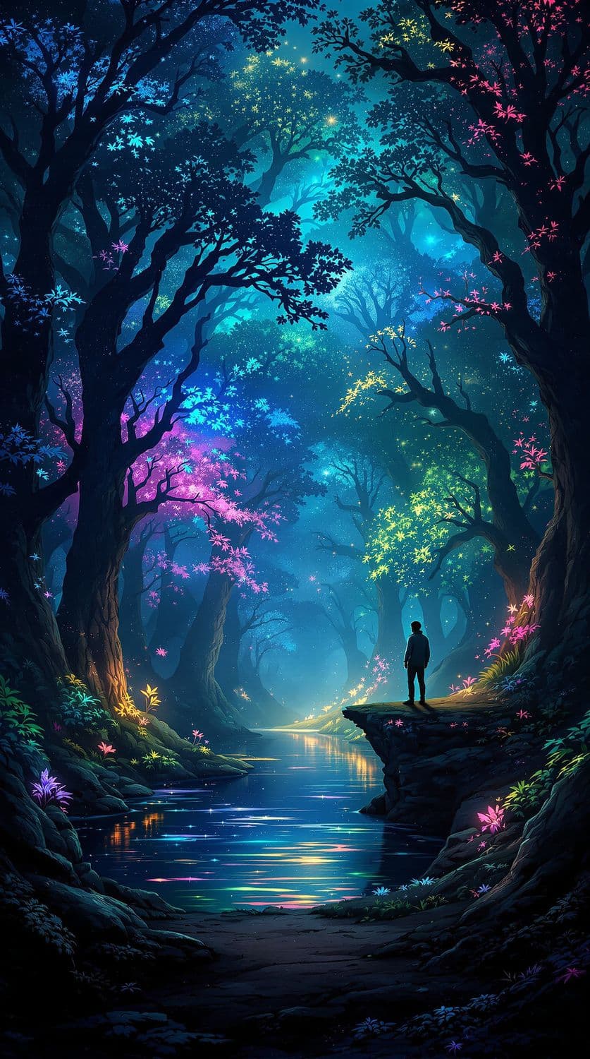 Enchanted Bioluminescent Forest
