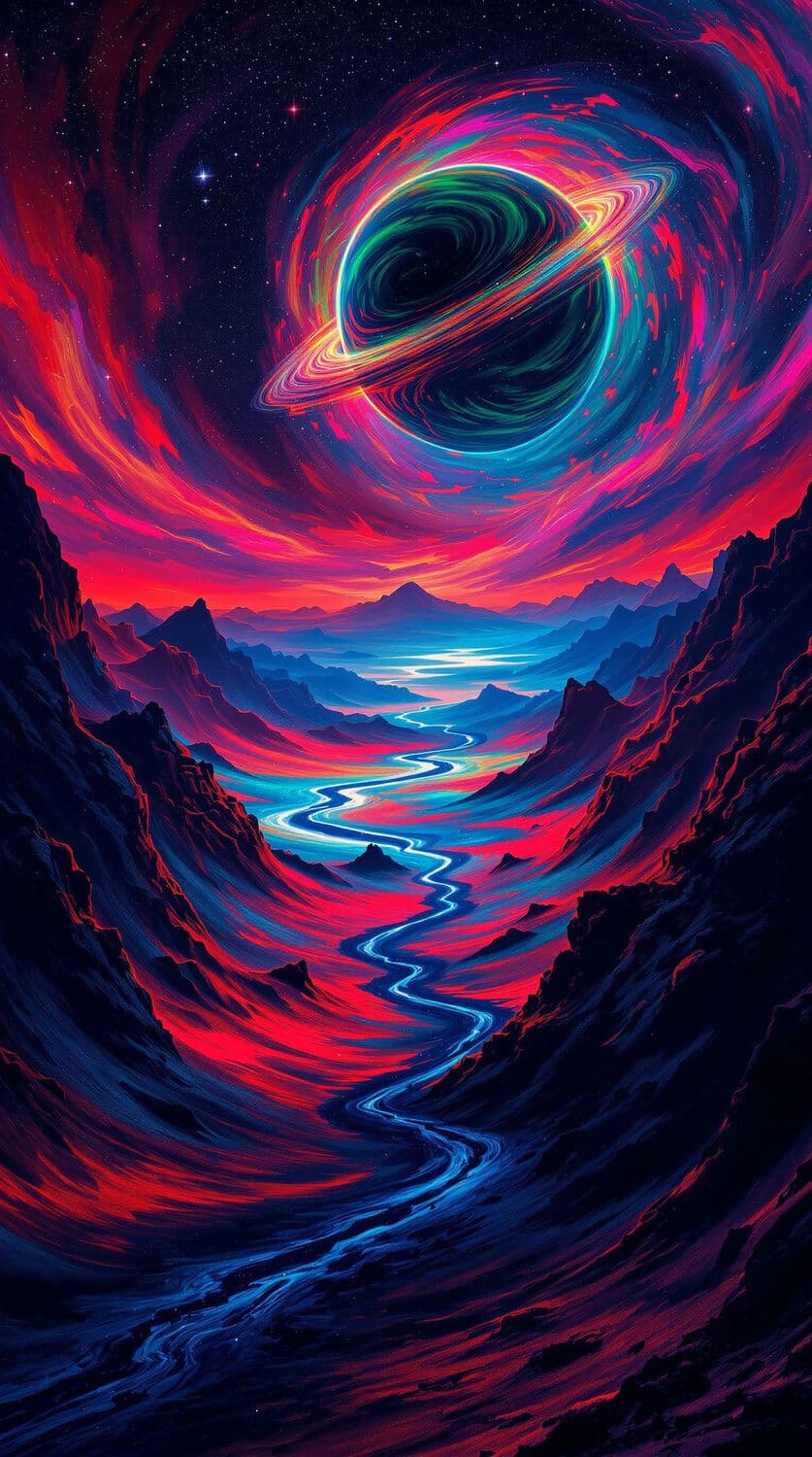 Alien Desert Under Cosmic Skies