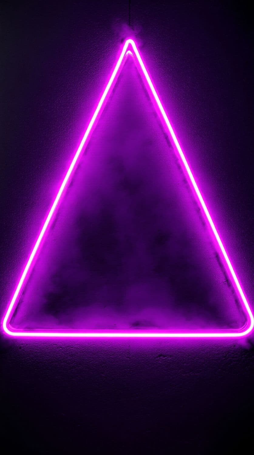 Neon Purple Triangle on Metal