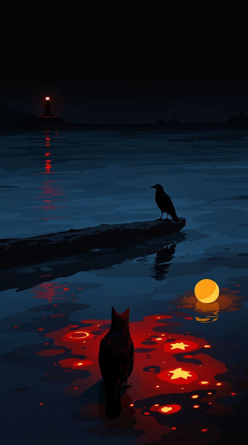 Crimson Midnight Beach