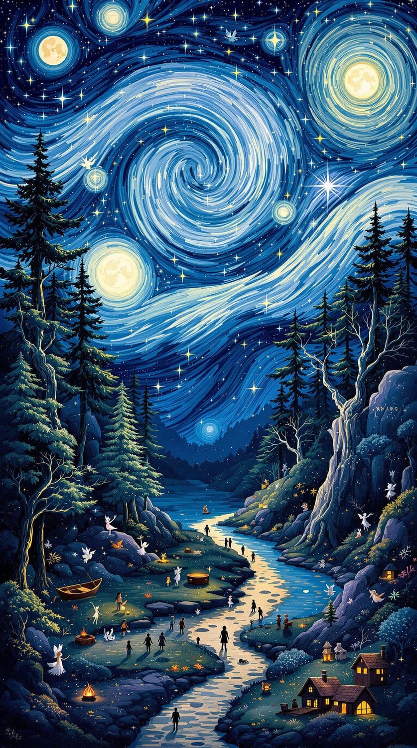 Enchanted Forest Under Moonlight