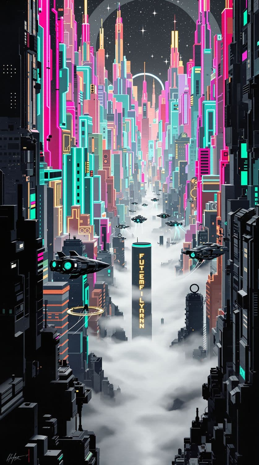 Retro-Futuristic Skyline