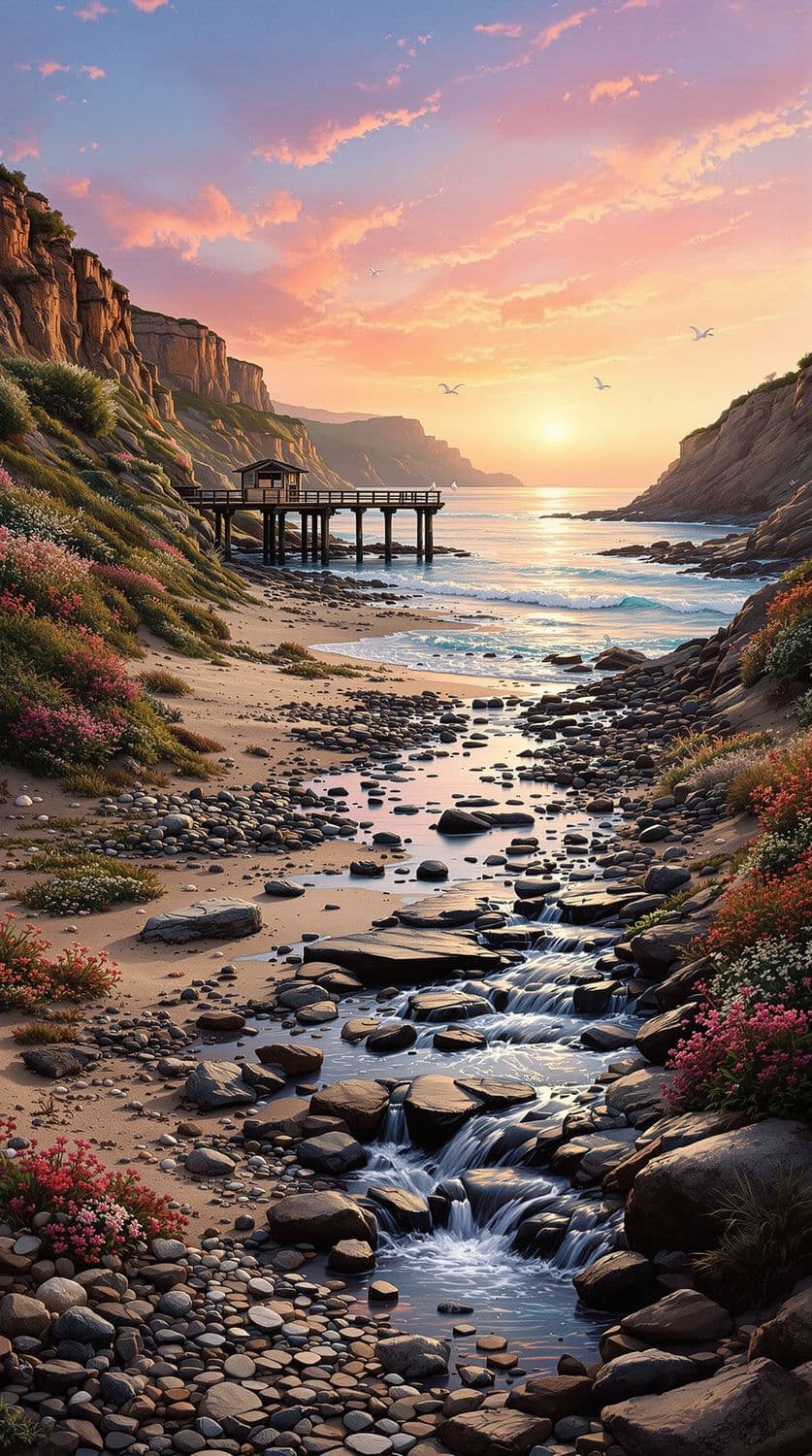 Serene Coastal Sunset