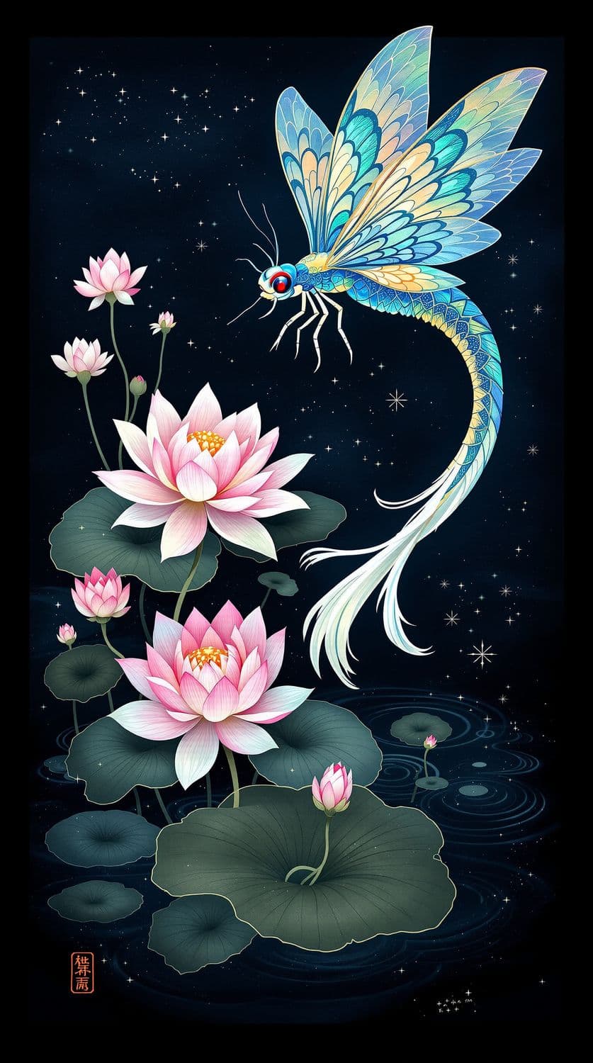 Dragonfly and Lotus Symphony