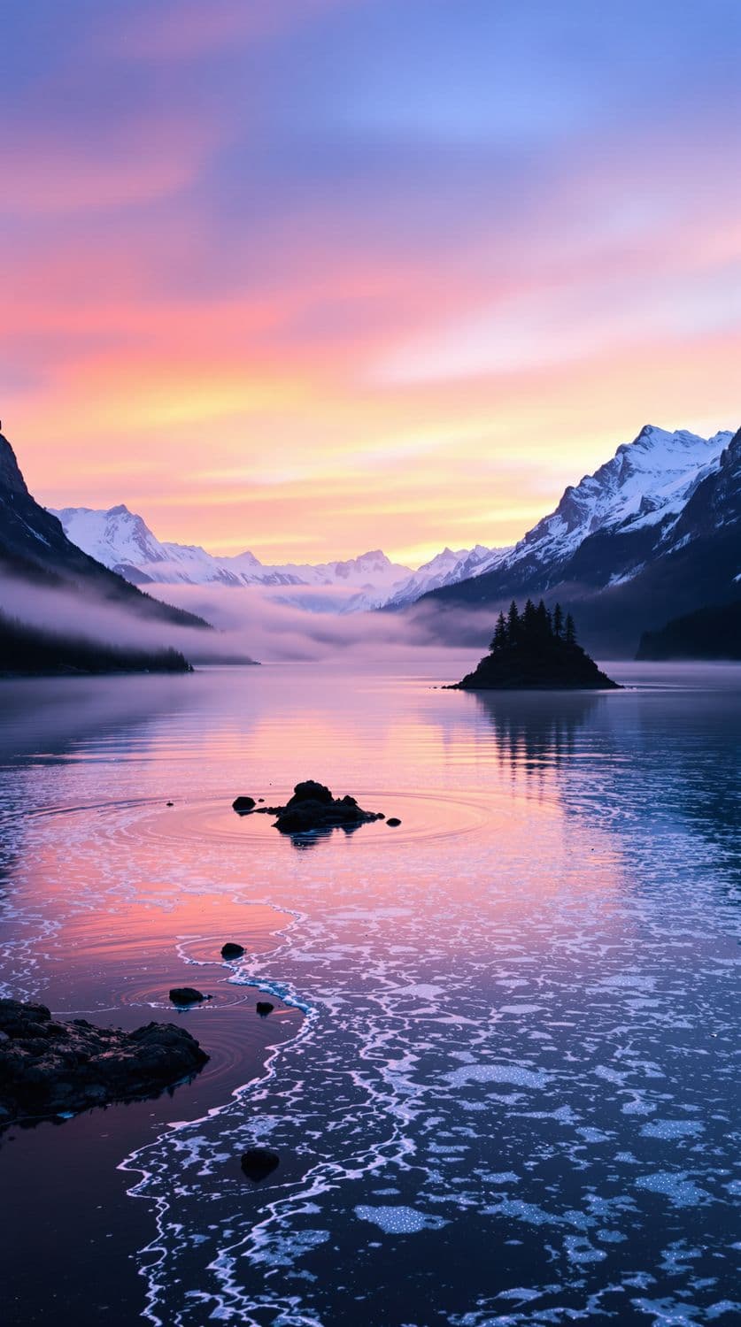 Tranquil Mountain Lake at Dawn