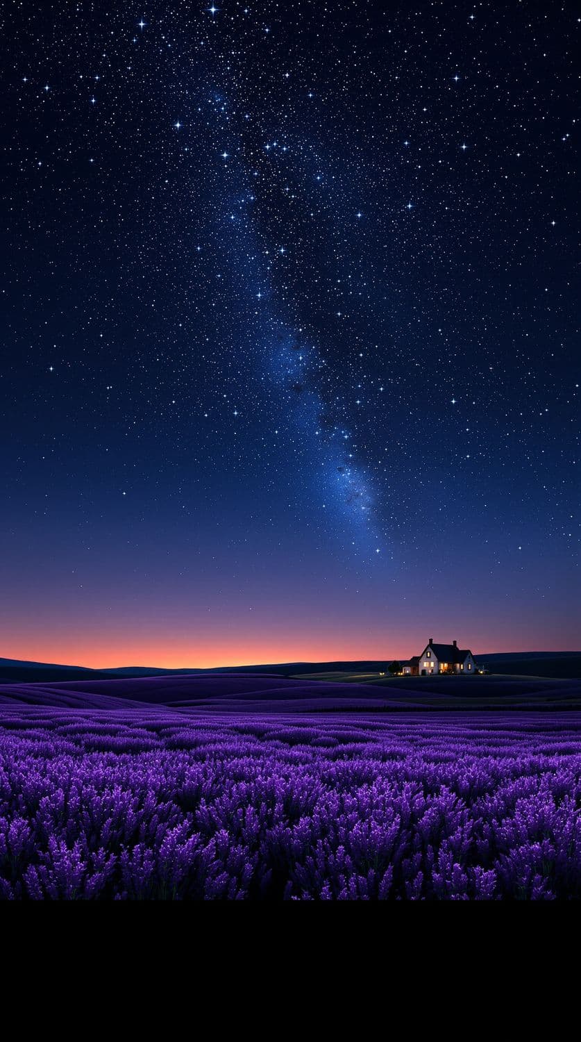Lavender Fields at Night