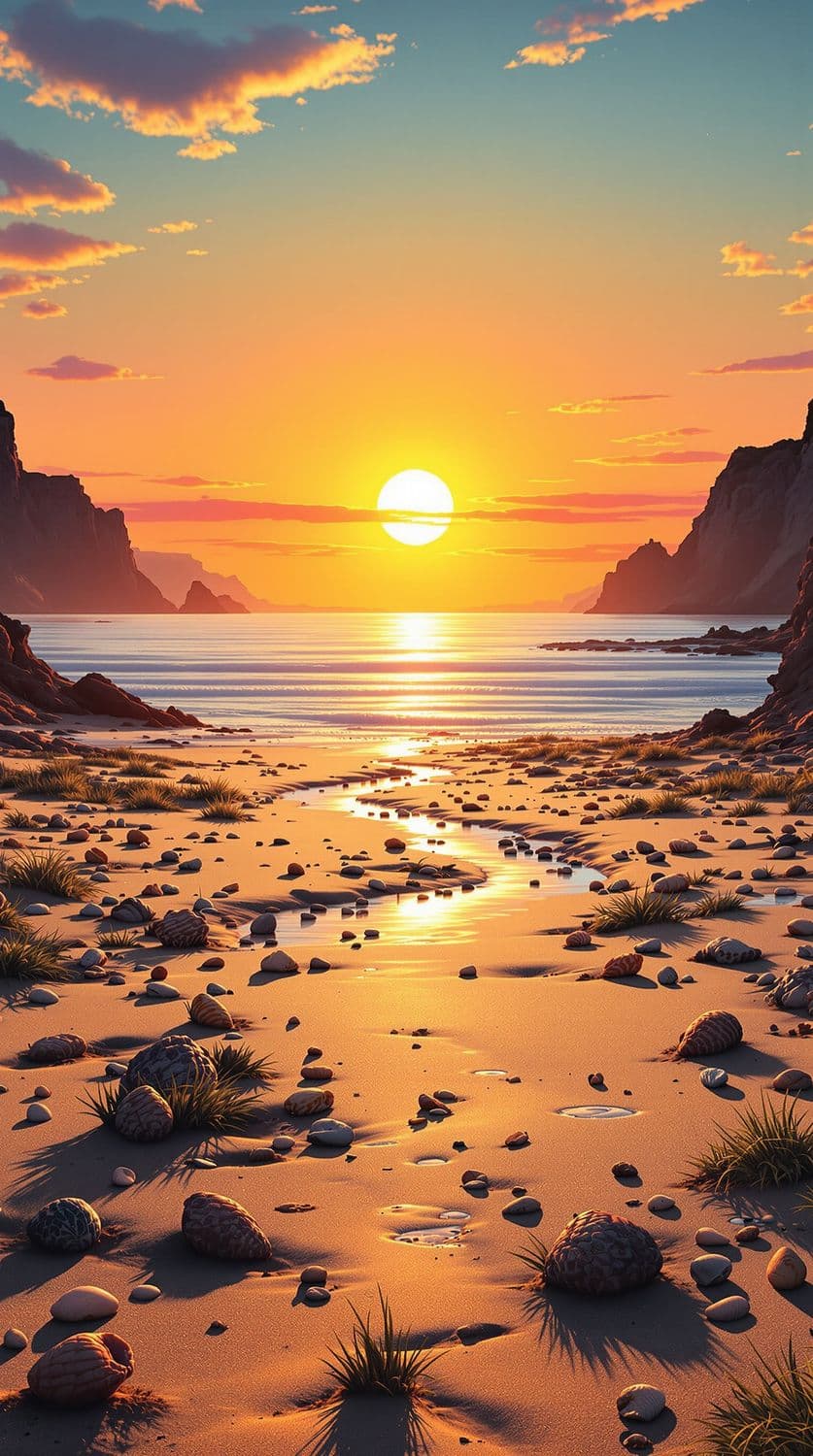 Sunrise Over a Tranquil Beach