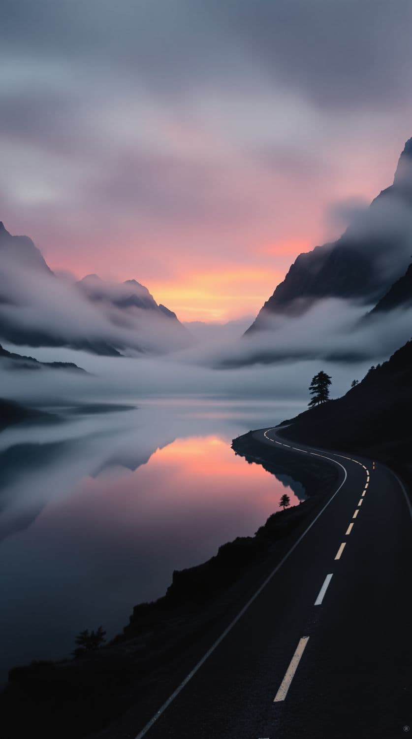 Dawn at the Mountain Lake