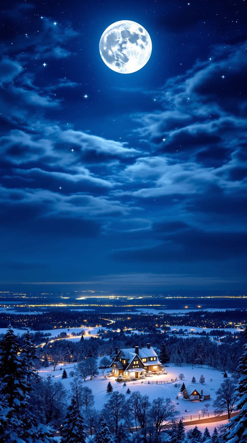 Winter Night in the Countryside