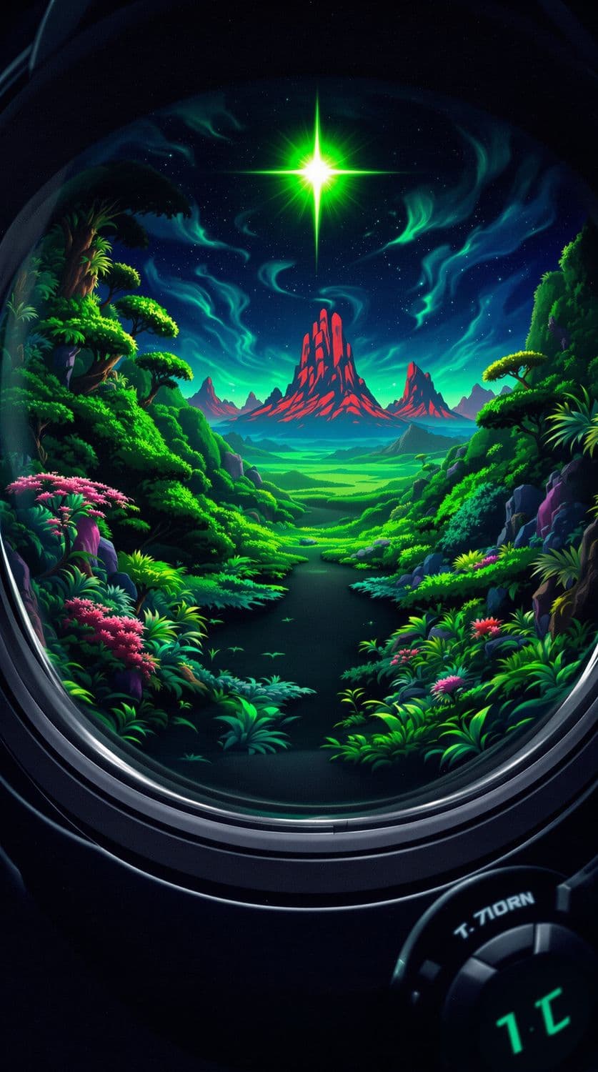 Alien Jungle from a Space Helmet