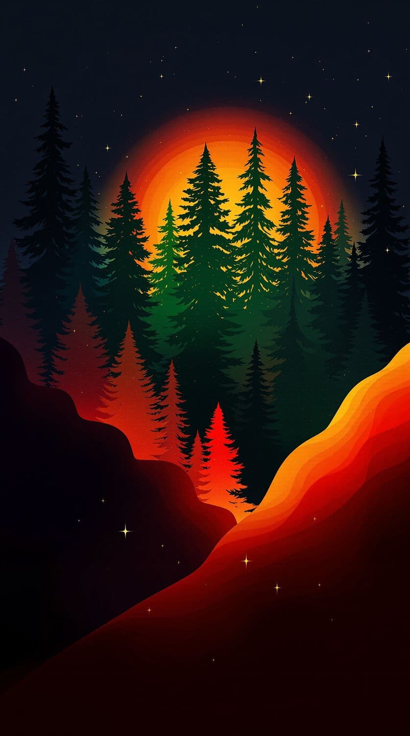 Sunset Forest Silhouette
