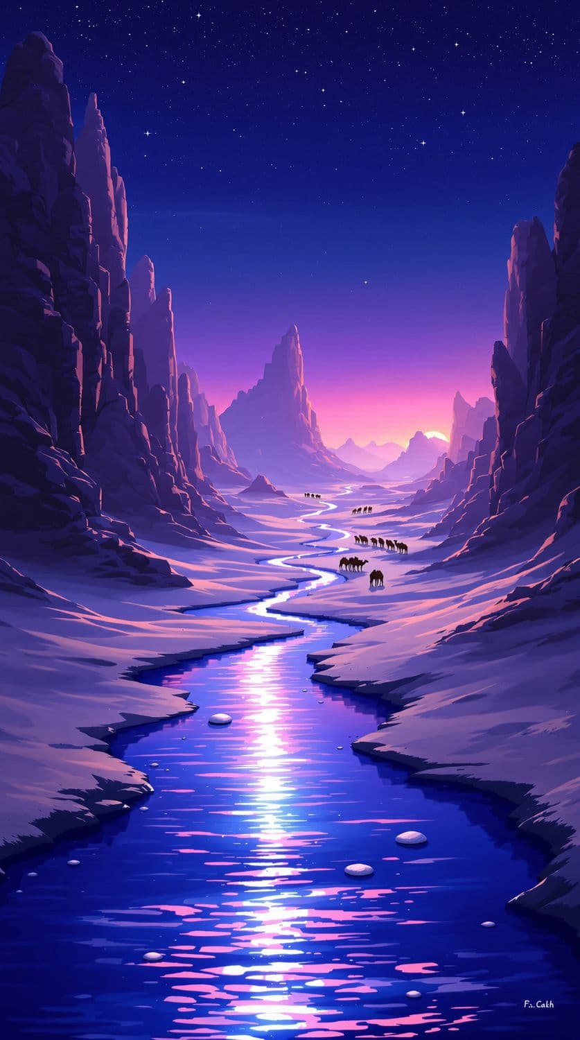 Twilight Desert Caravan