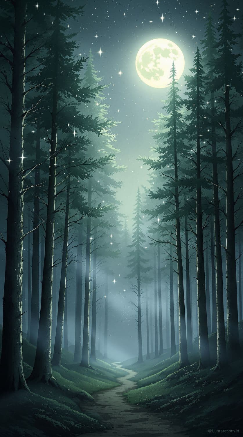 Mystical Forest Under the Stars
