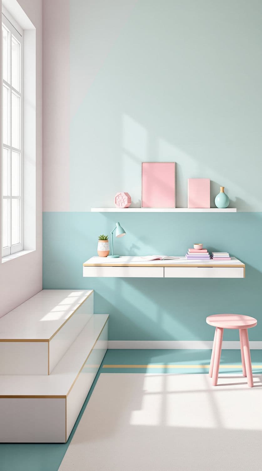 Pastel Minimalist Home Office