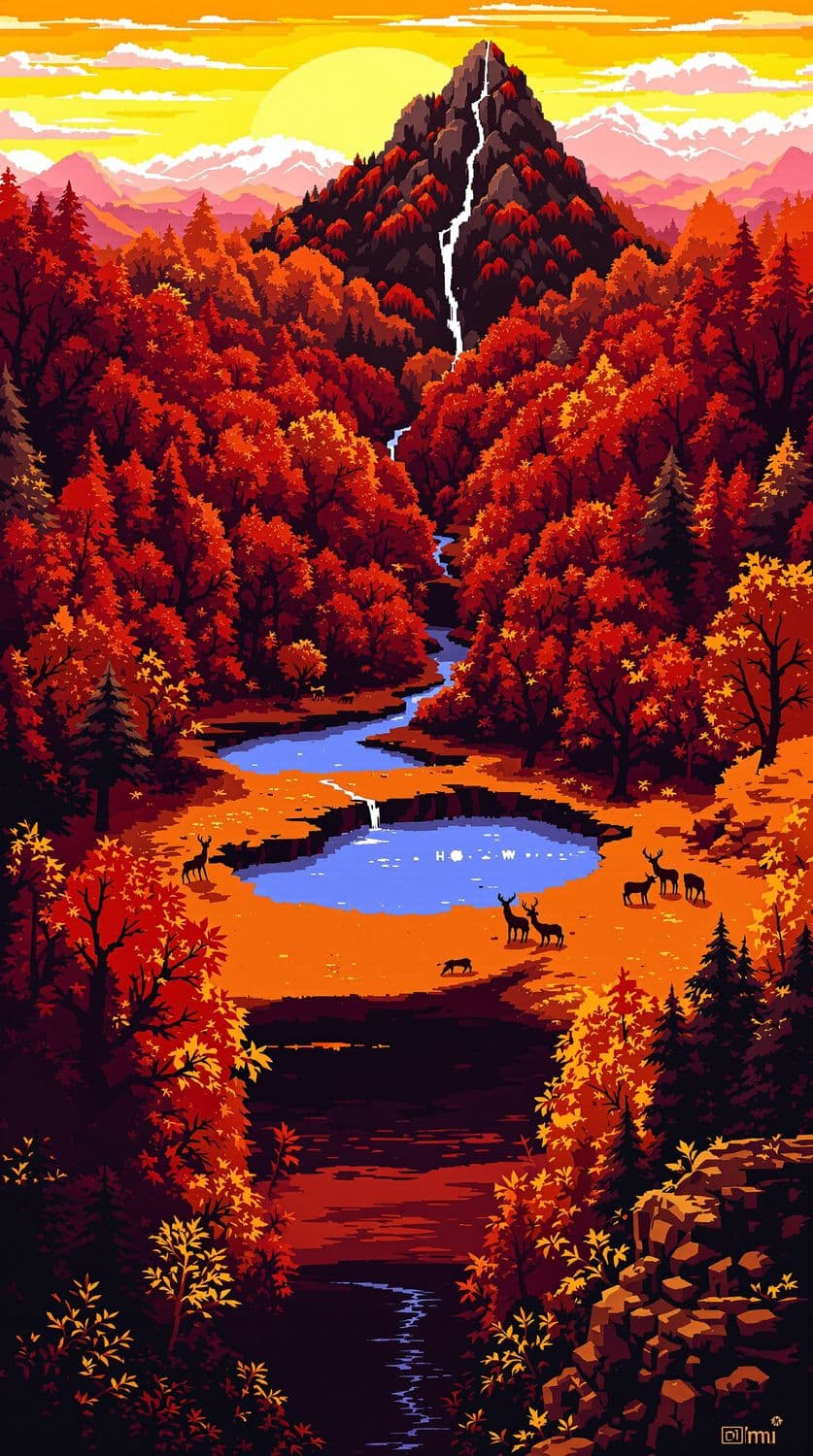 Pixel Art Autumn Forest